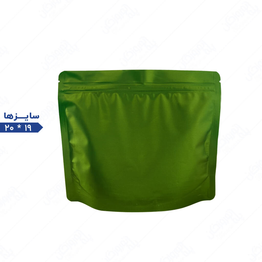 sabz پاکت ایستاده زیپ دار سبز مات مربع