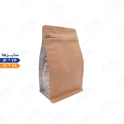 پاکت باکس پوچ کرافت با گاست شفاف