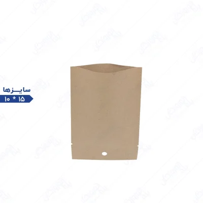 پاکت سه طرف دوخت بدون زیپ کرافت متالایز با پانچ گرد