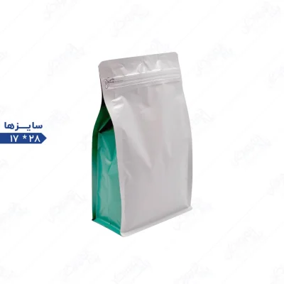 پاکت باکس پوچ سفید مات با گاست سبز