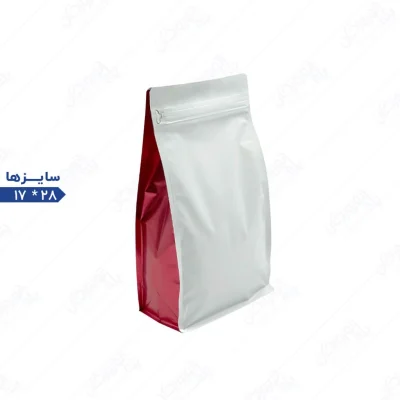 پاکت باکس پوچ سفید مات با گاست قرمز درباری