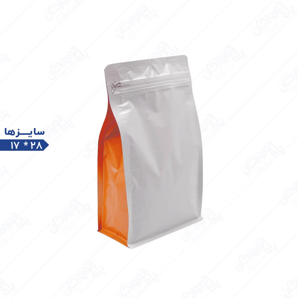 پاکت-باکس-پوچ-سفید-مات-با-گاست-نارنجی پاکت باکس پوچ سفید مات با گاست نارنجی